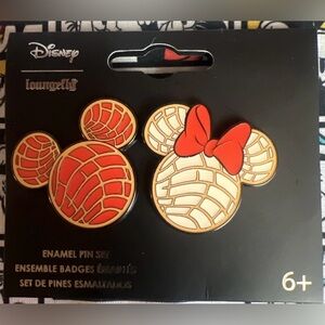 Loungefly Disney Mickey & Minnie Pan Dulce Enamel Pin Set New 2025